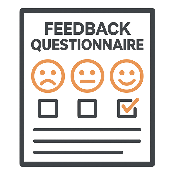 feedback questionnaire graphic Use colors 3c3c3c for the questionnaire and our brand orange-1-1