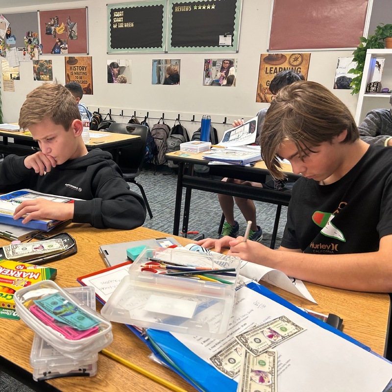 Junior High Students Working