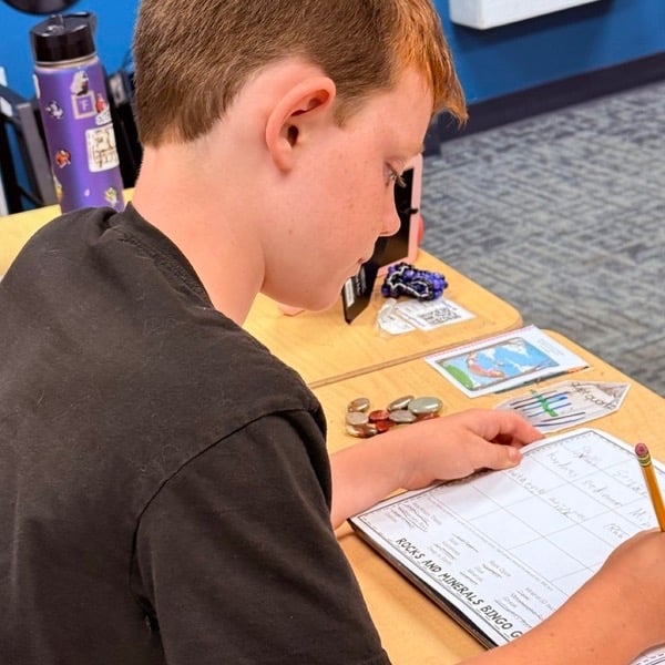 Student working