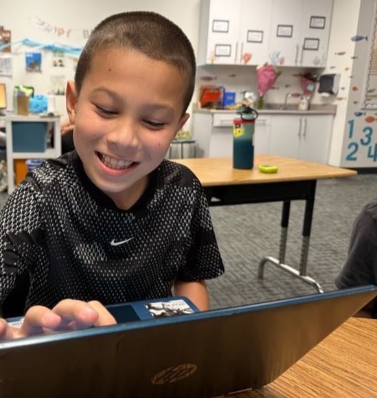 Student on laptop