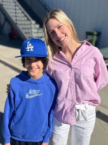 Teacher and student happy