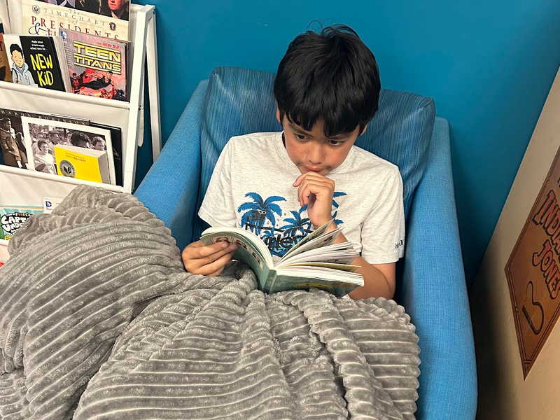 Student Sitting and Reading Student Sitting and Reading